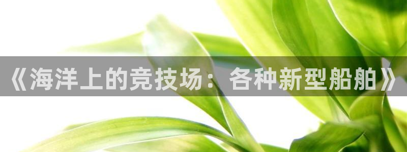 so米：《海洋上的竞技场：各种新型船舶》